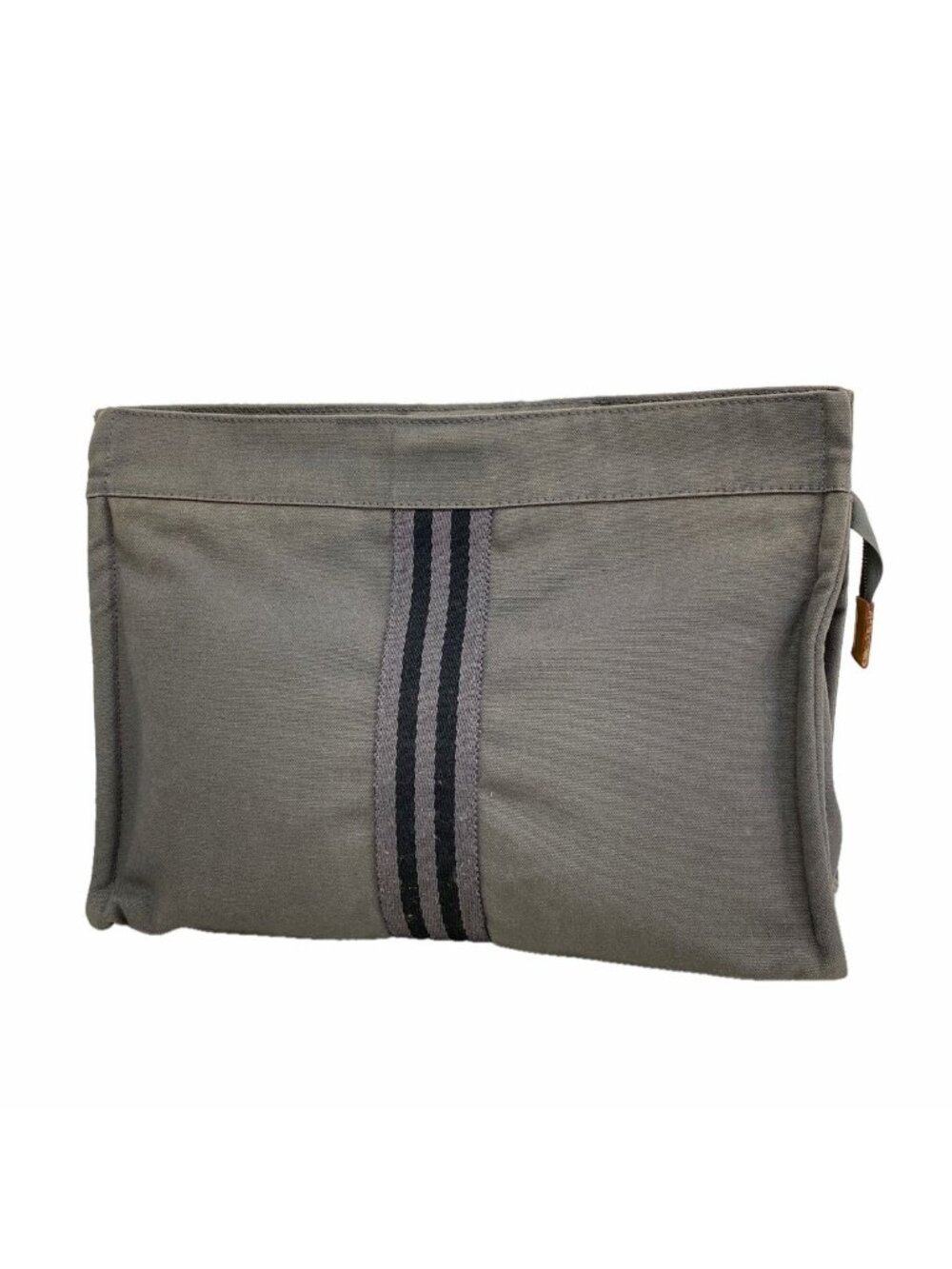 Hermes Pouch Fourre Tout Canvas Gray Silver